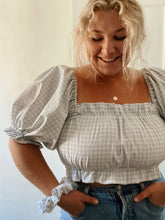 Load image into Gallery viewer, the baby blue gingham augustine blouse