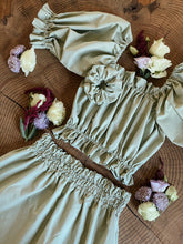 Load image into Gallery viewer, the mossy green augustine blouse + skirt set