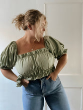 Load image into Gallery viewer, the mossy green augustine blouse + skirt set
