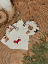 Load image into Gallery viewer, the snow pups bandana + scrunchie set
