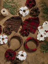 Load image into Gallery viewer, the frosted cranberry bandana + scrunchie set