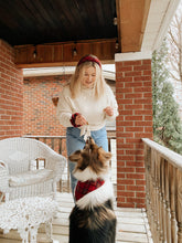 Load image into Gallery viewer, the frosted cranberry bandana + scrunchie set