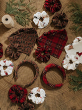 Load image into Gallery viewer, the winter plaid bandana + scrunchie set
